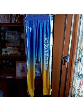 Texas Longhorns Athletic tear Off Warm Up Pants Medium Blue Gold Basketball